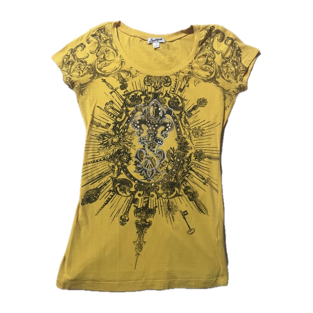 yellow y2k top